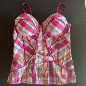 NEW Pink Corset Top Bustier Top S/M